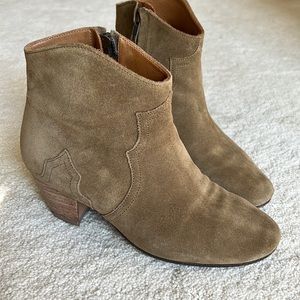 Isabel Marant Dicker Bootie - Suede Beige Size 37